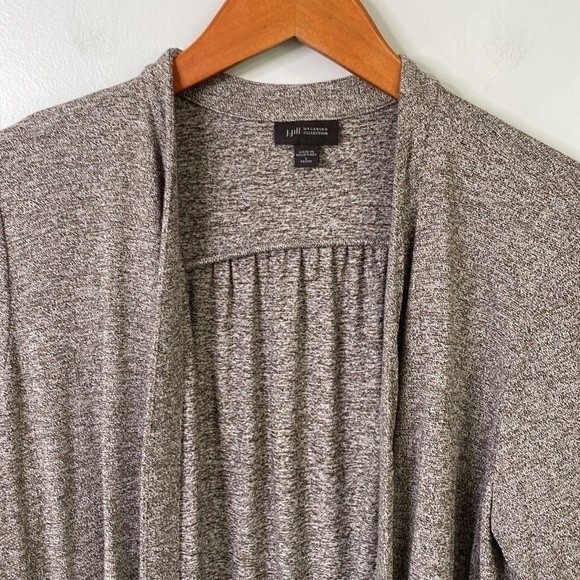 J Jill Wearever Long Open Front Cardigan Drape Long Sleeve Stretch Knit Pockets - Picture 5 of 15